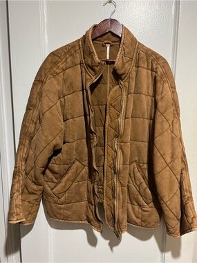 Free People Quilted Tan Jacket
